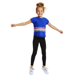 Ideology Stars and Stripes Fearless Blue Tee Shirt - Girls Size Medium